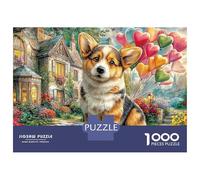 Corgi dans Le Jardin Coffret Puzzle 1000 Pièces Papier Écologique Forest Pet pour Seniors, Puzzle Entraînement Cérébral, Loisir De Voyage, Cadeau De Noël Idéal pour Personnes Âgées s 38x26cm/1000pcs