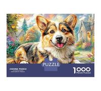 Corgi dans Le Village 1000 Pièces Corgi Rest Puzzle Adulte Passionnés Carton Résistant À l'usure Impression HD Anti-Stress Stimuler l'esprit Livraison Rapide 70x50cm/1000pcs