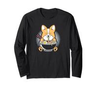 Corgi-Dog Bol de Ramen Pho Noodle Soup Japon Kawaii Manche Longue