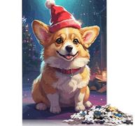 Corgi Dog Christmas Puzzle 1000 Pièces Educa Jouet en Bois Cadeau Unique De l'art De La Décoration Jeu Éducatif Challenge Toy pour Adultes Et Enfants À Partir De 12 Ans 1000pcs (75x50cm)