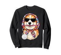 Corgi Dog Granny Fil à Crochet carré pour Amateur de Crochet Sweatshirt
