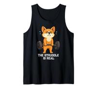Corgi Dog Gym Rat Deadlift Struggle est Une Vraie Lutte pour Maman et Papa Débardeur