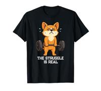 Corgi Dog Gym Rat Deadlift Struggle est Une Vraie Lutte pour Maman et Papa T-Shirt