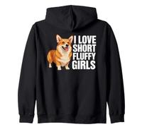 Corgi Dog I Love Short Fluffy Girls Funny Corgi Sweat à Capuche