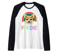 Corgi Dog Lunettes LGBT Arc-en-Ciel Gay Lesbienne LGBTQ Manche Raglan