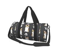 Corgi Dog Patte De Chien Mignon Charbon, Sac de Voyage de Grande capacité, Sac à Main Rond, Sac de Voyage de Sport, fourre-Tout, Sac de Fitness