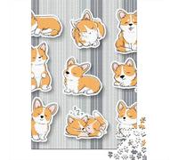 Corgi Dog Stickers Pack Puzzles 1000 Pieces Cadeau Unique Jeu Éducatif Challenge Toy À De Qualité Supérieure Peinture Art pour Adultes Et Enfants 38x26cm/1000pcs