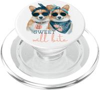 Corgi Dogs Sweet Will Bite Savage Cheeky Cute Humour PopSockets PopGrip pour MagSafe