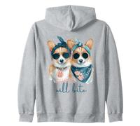 Corgi Dogs Sweet Will Bite Savage Cheeky Cute Humour Sweat à Capuche
