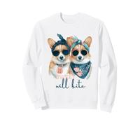 Corgi Dogs Sweet Will Bite Savage Cheeky Cute Humour Sweatshirt