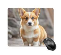 Corgi Dogs Tapis de souris carré portable avec base en caoutchouc antidérapant 18 x 22 cm Tapis de souris ultra fin pour ordinateur portable Accessoires de bureau