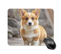 Corgi Dogs Tapis de souris carré portable avec base en caoutchouc antidérapant 20 x 25 cm Tapis de souris ultra fin pour ordinateur portable Accessoires de bureau
