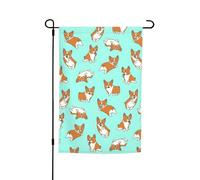 Corgi Drapeau de jardin imprimé chien mignon 30,5 x 45,7 cm toutes saisons drapeau extérieur cour décoration pour patios drapeau