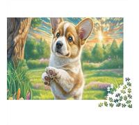 Corgi Gallois 1000 Pièces Puzzle ColoréCorgi Vague pour Adultes Moderne Jeu Difficile EtStimulant Créativité Et CommeCadeau38x26cm/1000pcs