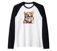 Corgi Gallois drôle avec Casque d'écoute pour écouter de la Musique Manche Raglan
