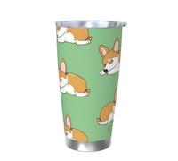 Corgi Gobelet isotherme en acier inoxydable avec couvercle pour boissons chaudes et froides Motif chien mignon 591 ml