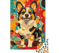Corgi in Retro Style Welsh Corgi Art Print Vibrant and Abstract Dog Decor A