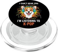Corgi K-Pop Casque d'écoute Amusant pour Les Amoureux des Chiens PopSockets PopGrip pour MagSafe