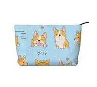 Corgi Kawaii, Chien Mignon,Trousse de Toilette en Velours côtelé, Trousse de Maquillage Portable pour Les Voyages