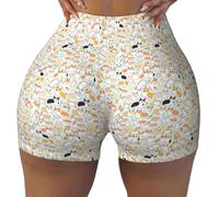 Corgi Lot de 1 short d'entraînement doux et confortable pour femme Motif chien, Noir , XXL Taille courte