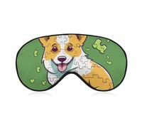 Corgi Masque de sommeil puzzle doux et confortable avec sangle réglable pour homme et femme