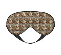 Corgi Masque pour les yeux doux et respirant Motif fleurs printanières