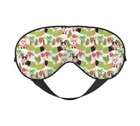 Corgi Masque pour les yeux hawaïen avec imprimé ananas et sangle réglable pour la sieste, le camping, le yoga, la détente