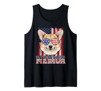Corgi Merica 4th of July Dog Funny Patriotic American Flag Débardeur
