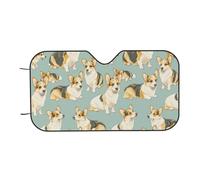 Corgi Mignon Aux Expressions Variées Voiture Couverture Pare Brise Pare-Soleil avec Ventouses Universelle Voiture Housses De Soleils pour Voitures Berlines SUV 70x130cm