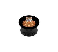 Corgi Mignon en Citrouille Chien drôle Halloween Art PopSockets PopGrip Adhésif
