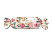 Corgi Oreiller cylindrique confortable avec imprimé floral printanier pour soutenir la tête, le cou et le dos