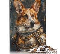 Corgi Paladin Painting Puzzle 1000 Pièces Cadeau Unique Jeu Éducatif Challenge Toy À De Qualité Supérieure Peinture Art pour Adultes Enfants 1000pcs (75x50cm)