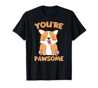 Corgi Pawsome Jeu de Mots Amusant pour Les Amoureux des Animaux de Compagnie T-Shirt