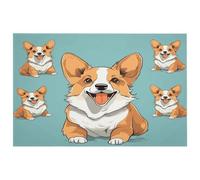 Corgi - Petit tapis lavable avec envers en caoutchouc antidérapant pour cuisine, chambre à coucher, salle de bain et décoration de sol Motif chien mignon