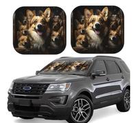Corgi Pictures Pare-soleil de voiture 2 pièces pliable pour pare-brise avant de voiture universel