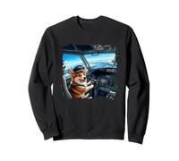 Corgi Pilote Avion Cockpit Scène de vol Sweatshirt