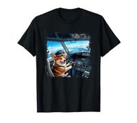 Corgi Pilote Avion Cockpit Scène de vol T-Shirt