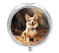 Corgi - Pilulier de voyage étanche à 3 compartiments - Pour poche ou sac à main - Mini pilulier portable pour médicaments et vitamines