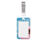 Corgi Porte-badge coulissant en plastique rigide pour carte de travail Motif chien se prélassant sur la piscine