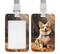 Corgi - Porte-badge vertical pour chien avec cordon de suspension, multi-usage pour bureau, enseignant, infirmière