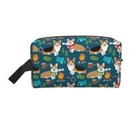 Corgi Print Trousse de toilette de voyage portable de grande capacité en polyester 600D