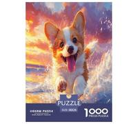 Corgi Puzzle 1000 Pièces Cadeau Unique Jeu Éduchatif Challenge Toy À De Qualité Supérieure Peinture Art pour Adultes Et Enfants À Partir De 12 Ans 38x26cm/1000pcs