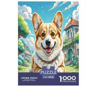 Corgi Puzzle 1000 Pièces Cadeau Unique Jeu Éduchatif Challenge Toy À De Qualité Supérieure Peinture Art pour Adultes Enfants 38x26cm/1000pcs