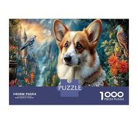 Corgi Puzzle 1000 Pièces en Carton Vallée du château de Conte de fées pour Grands-Parents Amélioration De La Mémoire Activité Intérieure Qualité Premium 52x38cm/1000pcs