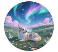Corgi, Puzzle Circulaire 1000 Pièces Enrichi Dechien de Compagnie, pour Esprit Curieux Et Aimant Les Défis Visuels 1000pcs (67.5x67.5cm)