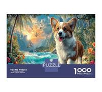 Corgi Puzzle Classique 1000 Pièces Complet Plage Tropicale Océan pour Grands-Parents Amélioration De La Mémoire Activité Intérieure 38x26cm/1000pcs