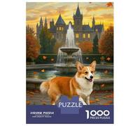 Corgi Puzzle Classique Animal Mignon 1000 Pièces De Puzzle Carton Recyclé pour Amateurs Couleurs Vives Challenge/Difficile Nouveau Modèle Réduit 52x38cm/1000pcs