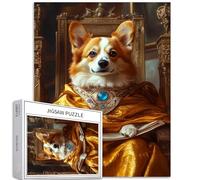 Corgi - Puzzle de 1 000 pièces de style empereur pour adultes - Scène du trône romain antique - Puzzle coloré à faire soi-même pour la décoration de la maison, cadeaux - Puzzle familial parfait pour