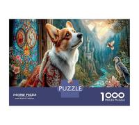Corgi Puzzle Premium 1000 Pièces en Papier Recyclé vallée du château pour Grands-Parents Entraînement Cognitif Loisirs Créatifs 38x26cm/1000pcs