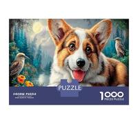 Corgi Puzzles 1000 Pièces en Papier Recyclé La forêt du lac éclairé par la Lune pour Grands-Parents Anti-Stress Renforcement Familial Qualité Premium 52x38cm/1000pcs